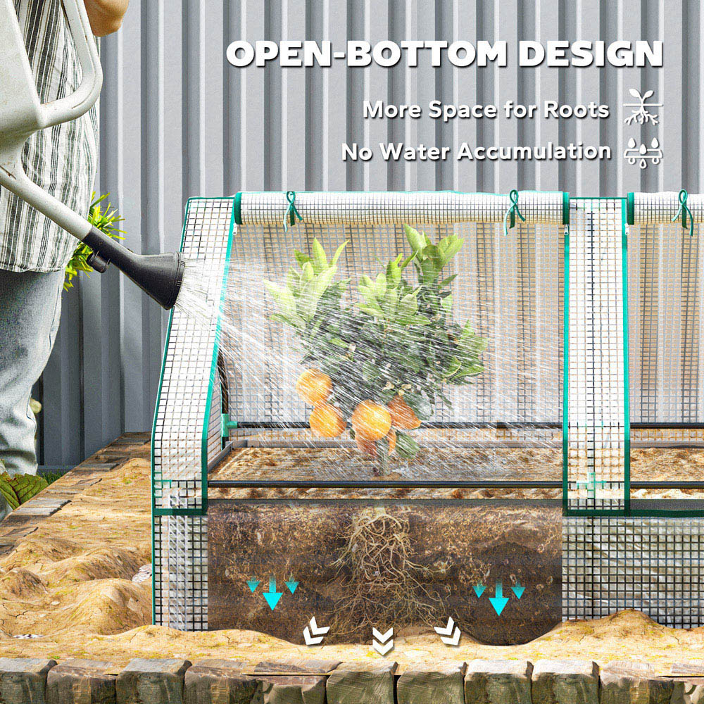 Outsunny White and Dark Grey 6 x 3.1ft Raised Garden Bed with Greenhouse Image 6
