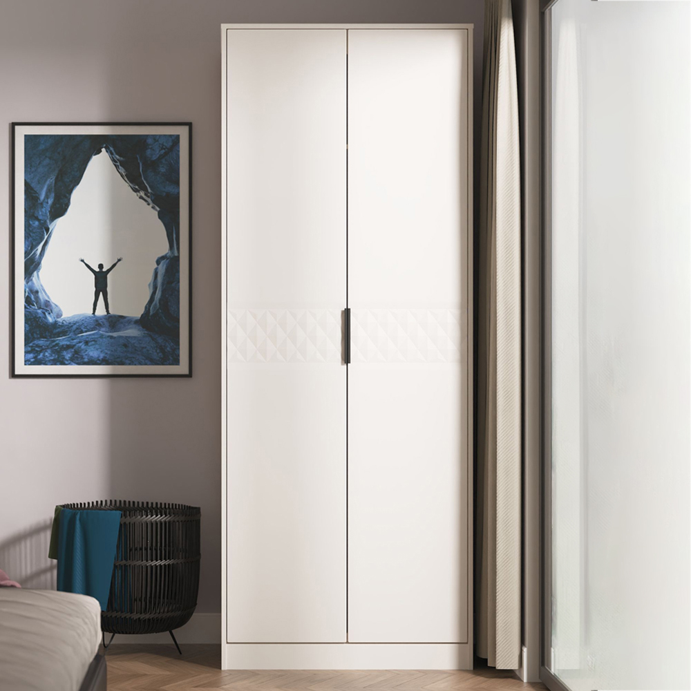Crowndale Harlequin 2 Door Kashmir Matt Tall Wardrobe Ready Assembled Image 1