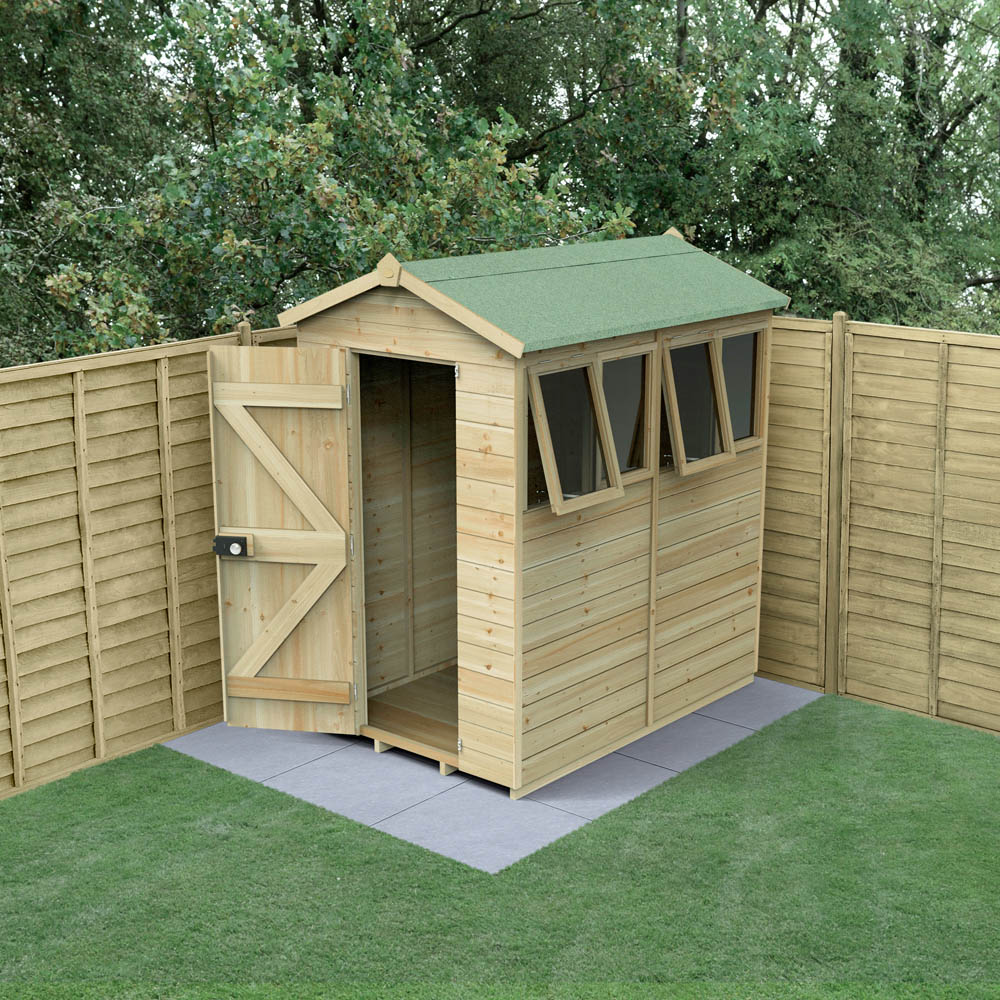 Forest Garden Timberdale 4 x 6ft 2 Opening Apex Shed Image 2