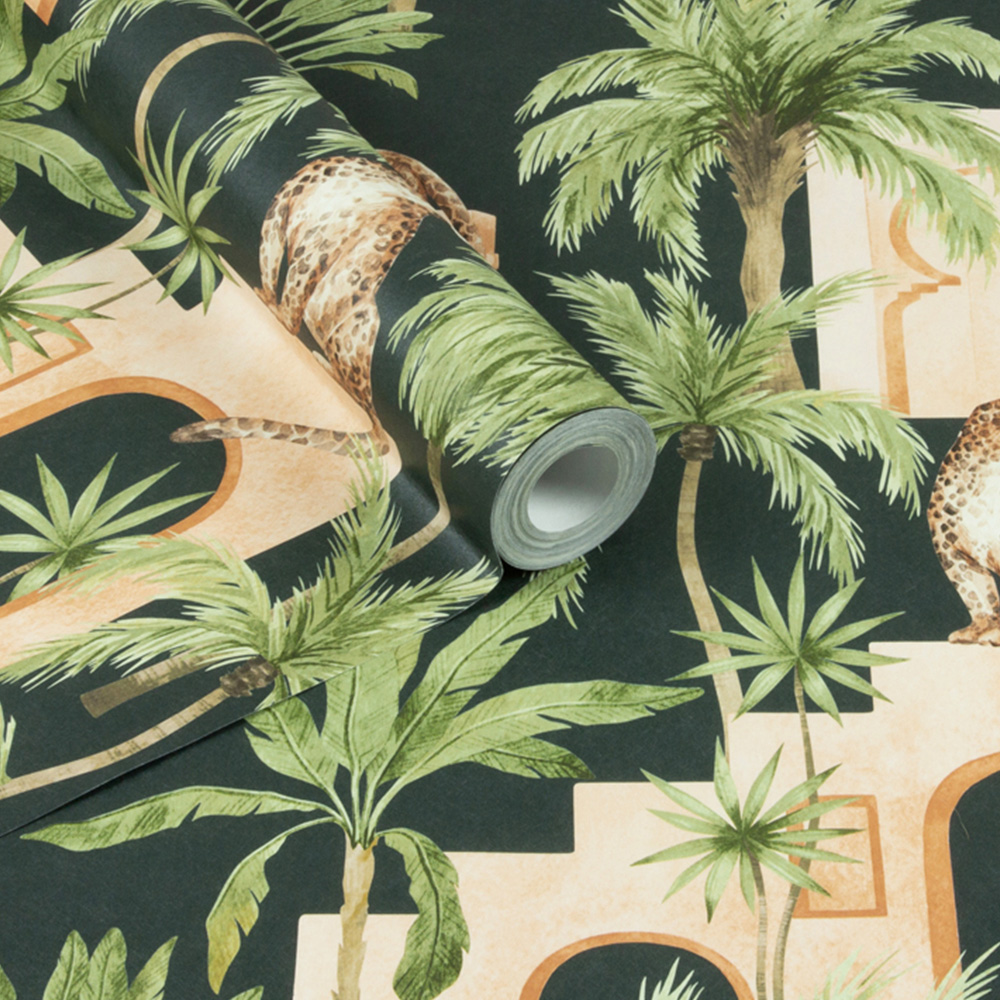 Arthouse Leopard Arches Navy Wallpaper Image 2