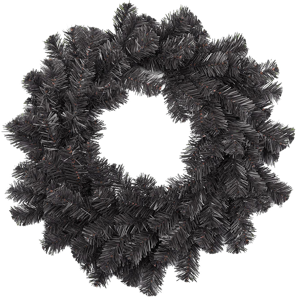 Shatchi Black Plain Alaskan Pine Christmas Wreath Image 1