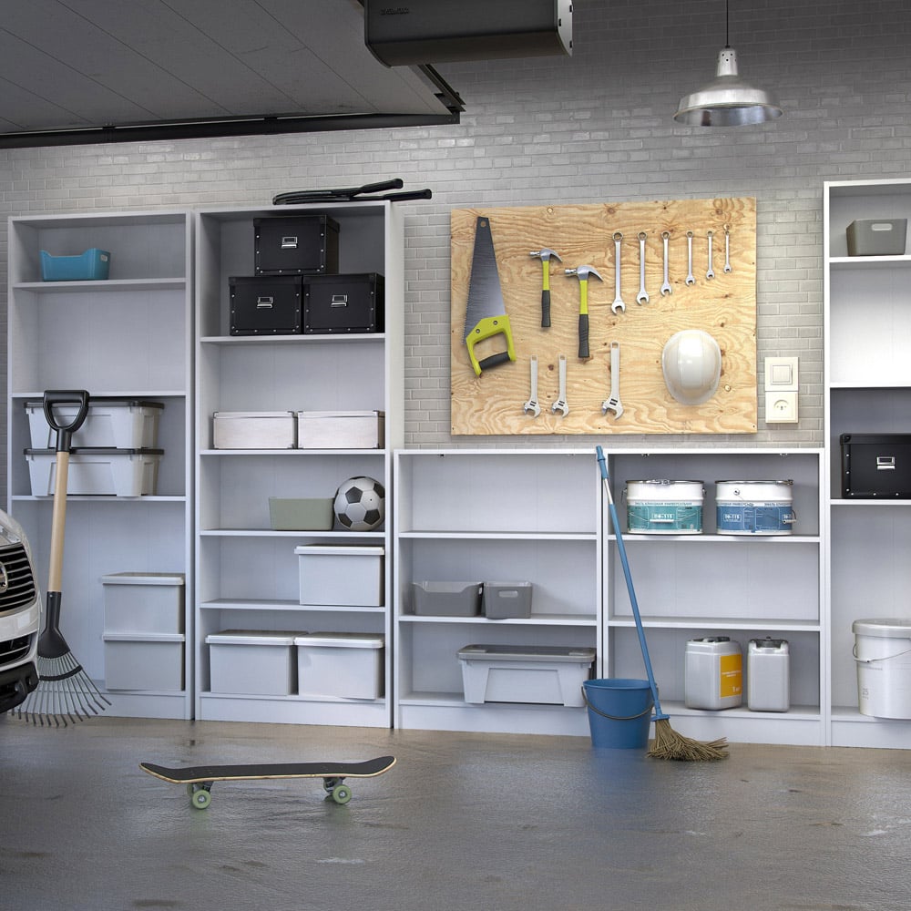 Florence Basic 4 Shelf White Wide Tall Bookcase Image 8