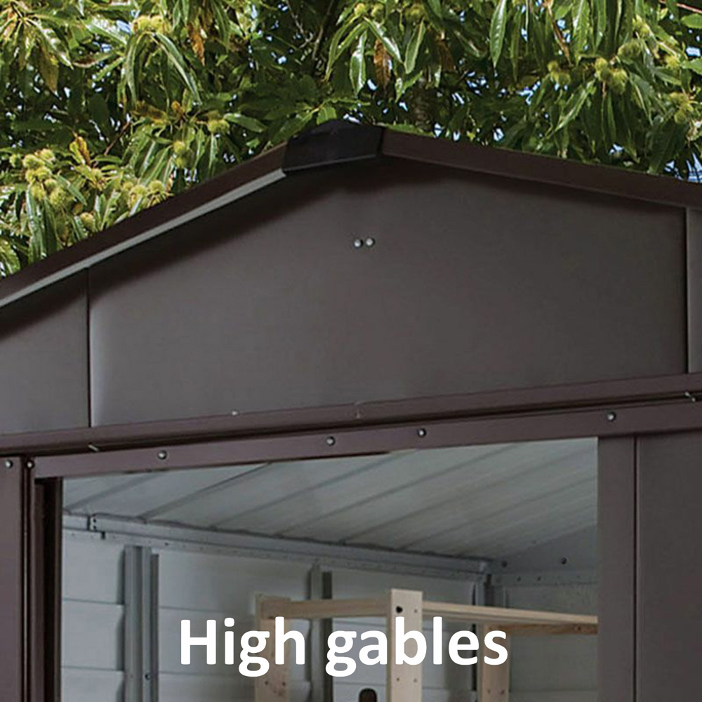 Yardmaster 10 x 8ft Woodgrain Metal Shiplap Apex Storage Shed with Floor Support Kit Image 5