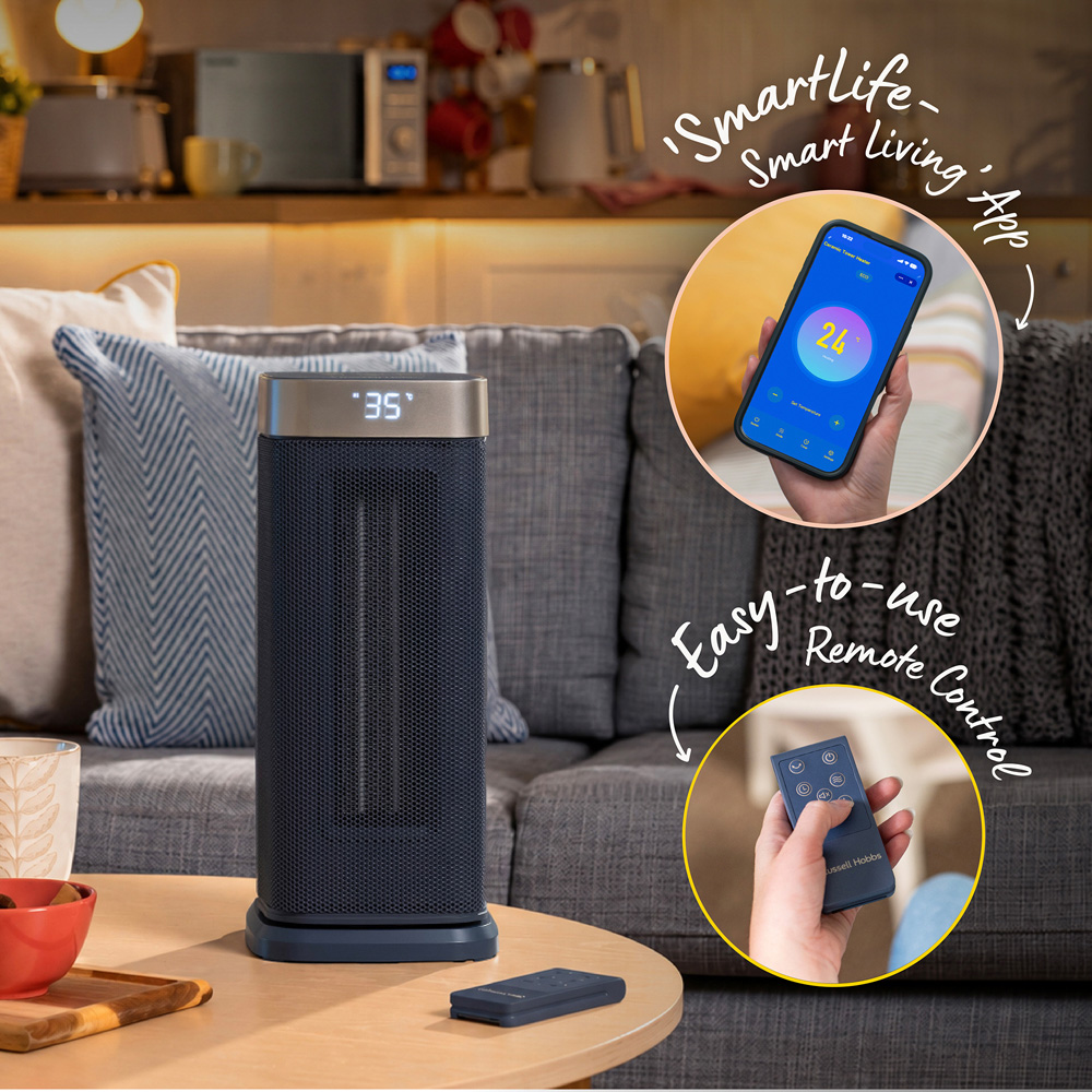Russell Hobbs RHCTH2002G-SMT Soft Navy and Champagne Smart Wi-Fi Enabled Ceramic Heater 2000W Image 5