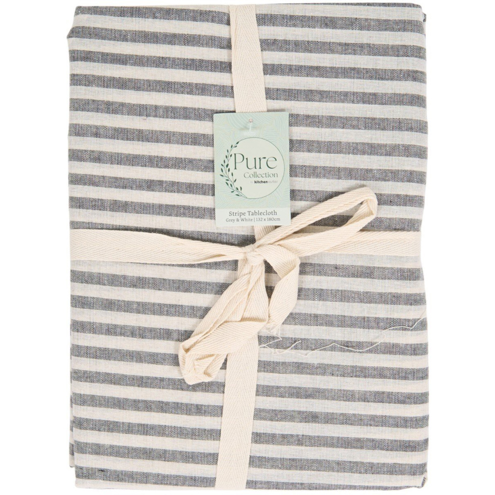 Stripe Tablecloth Grey Image 1