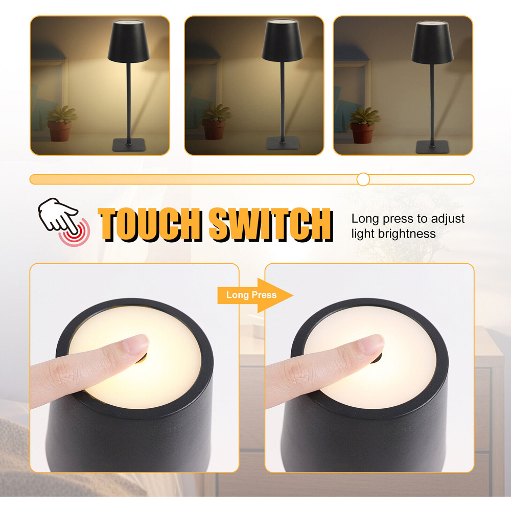 ExtraStar Rechargeable Black CCT LED Desk Lamp Image 4