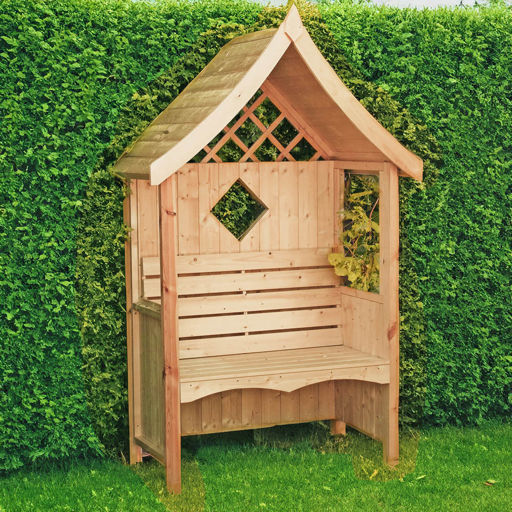 Shire Arum 2 Seater 7.1 x 4 x 2.1ft Overlap Arbour with Seat Image 1