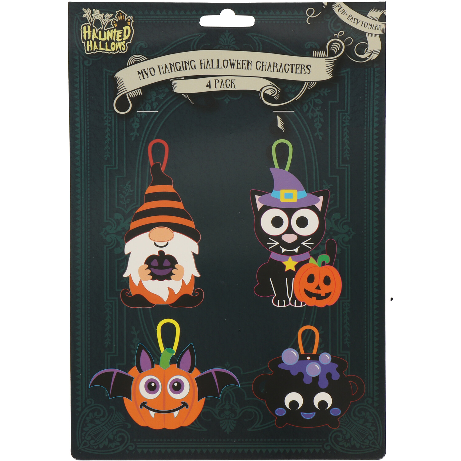 Pack of 4 Make Your Own Hanging Halloween Characters Image
