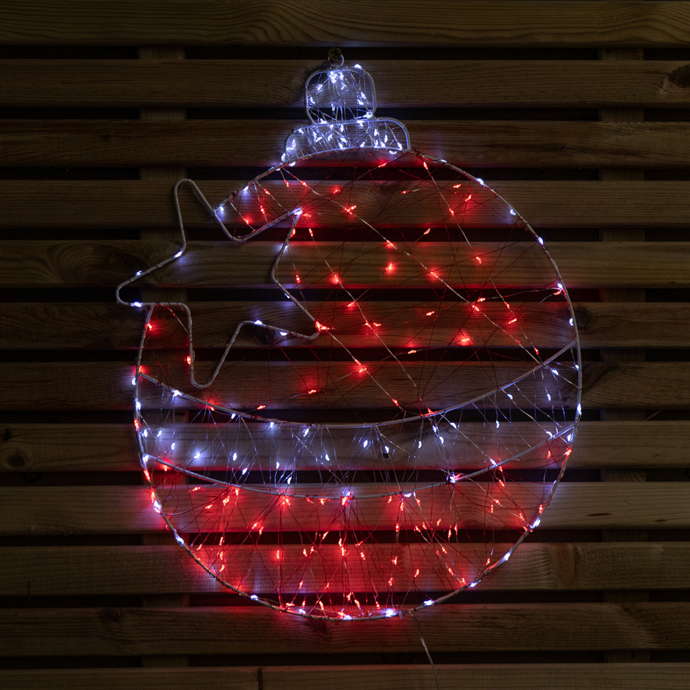 Samuel Alexander 240 Red White LED Light-Up Twinkling Christmas Ball Dewdrop Silhouette 52 x 42cm Image 8