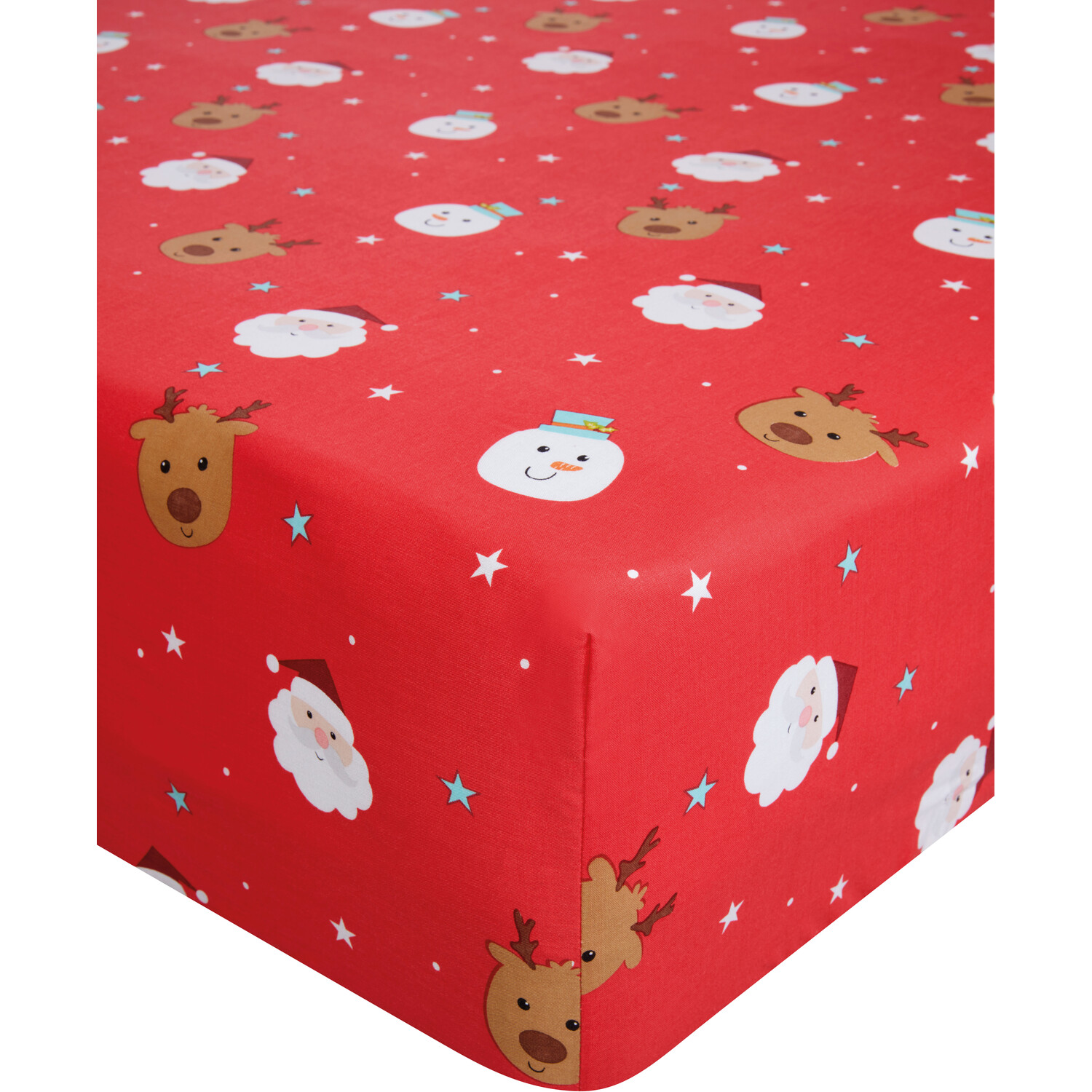 Santa and Friends Fitted Sheet - Red Image 2