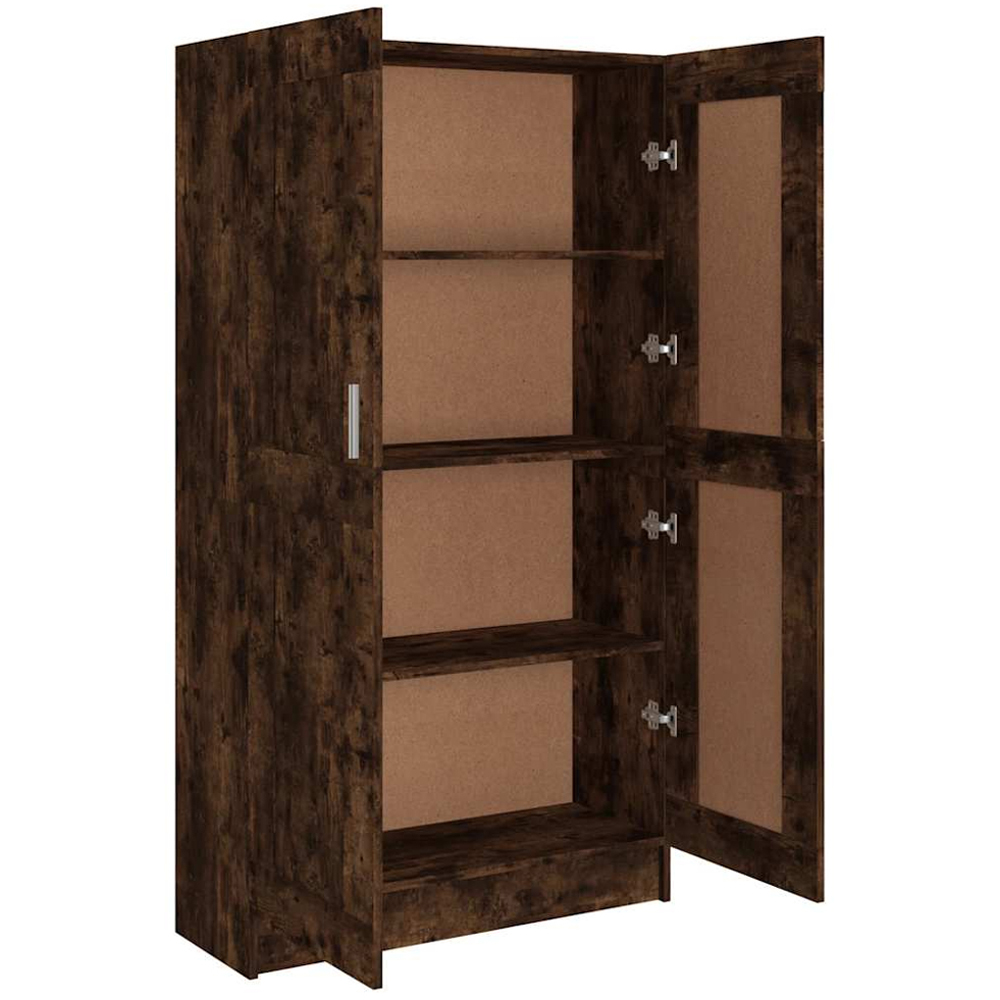 vidaXL 2 Door Smoked Oak Bookcase Image 3