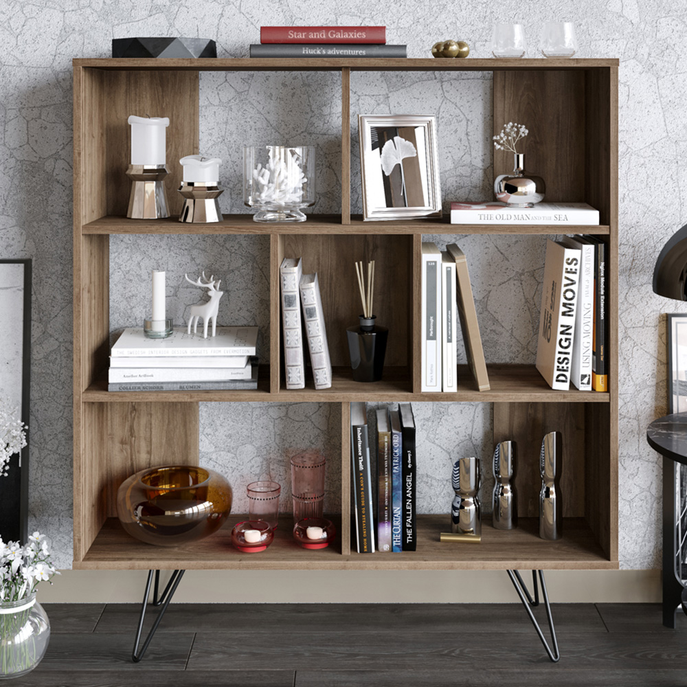 Decorotika Mistico 7 Shelf Walnut Bookcase Image 1