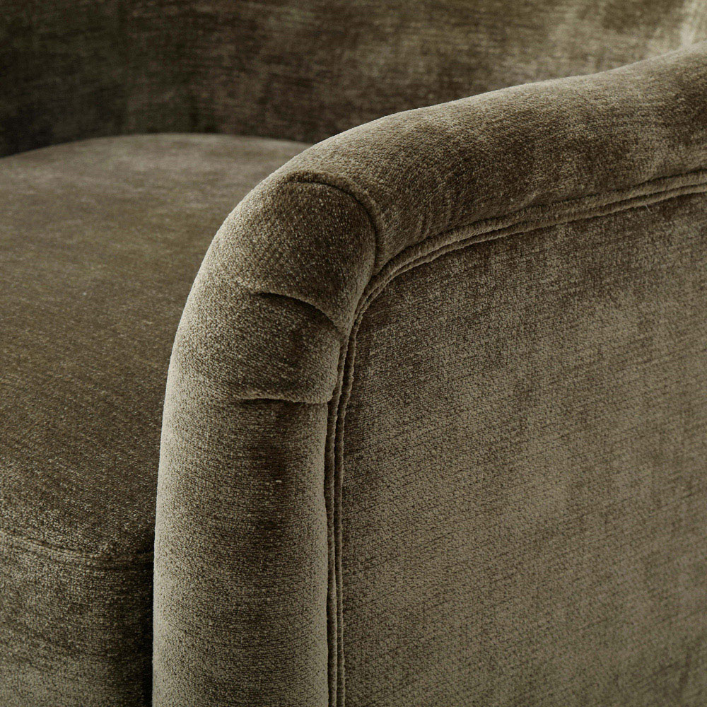 Roberta Olive Chenille Wingback Armchair Image 8