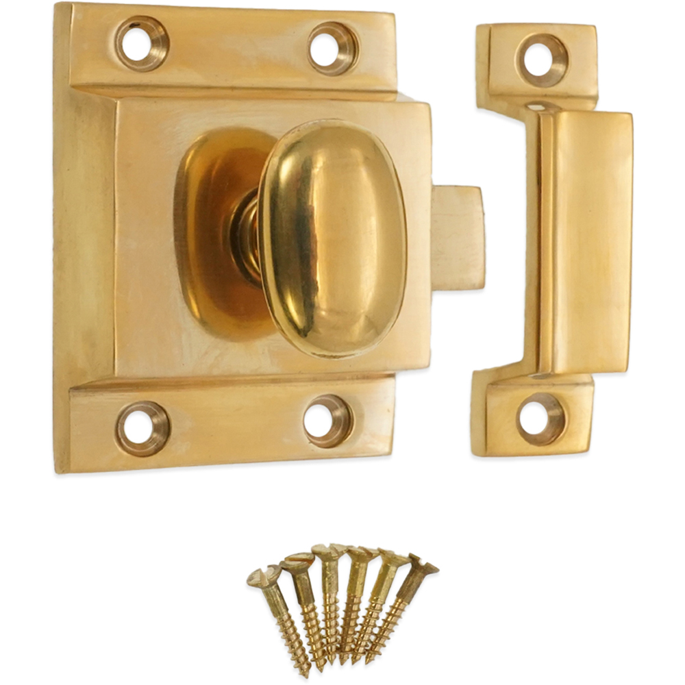 Spira Brass Polished Brass Unlacquered Cupboard Catch Image 4