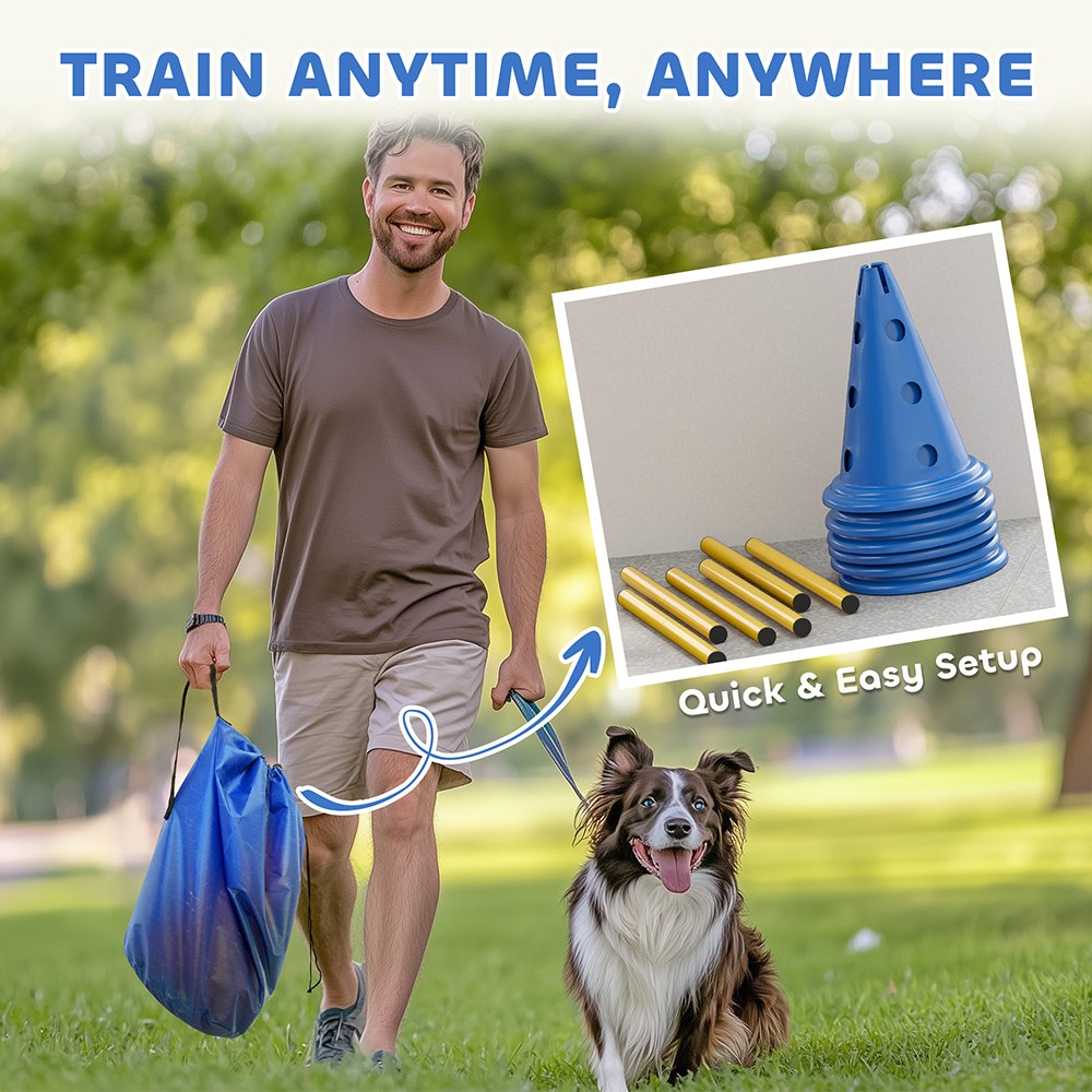 PawHut 6 Piece Blue Dog Agility Equipment Set Image 7