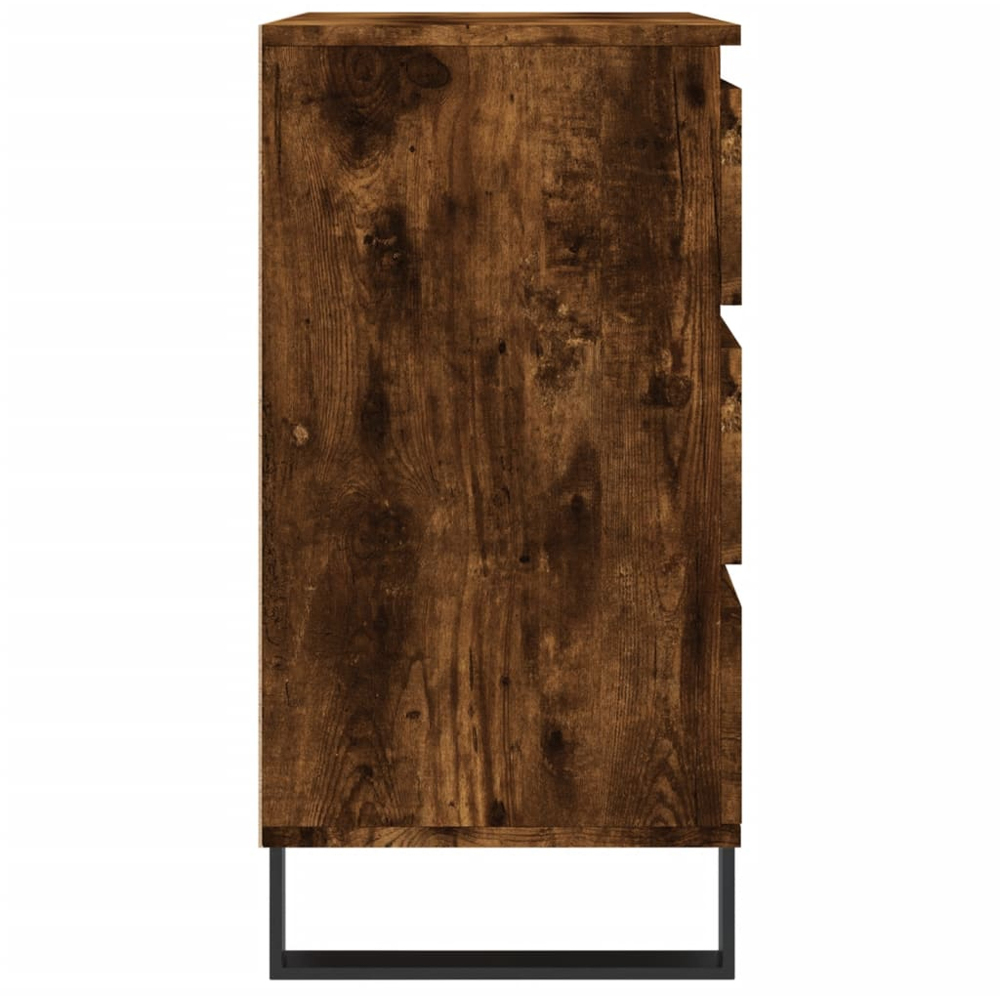 vidaXL 3 Drawer Smoked Oak Sideboard with Iron Feet Image 7