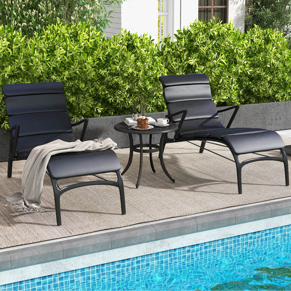 Costway Brown Patio Side Table with Adjustable Footpads Image 4