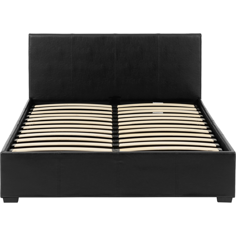 Seconique Waverley Double Black Storage Ottoman Bed Frame Image 5