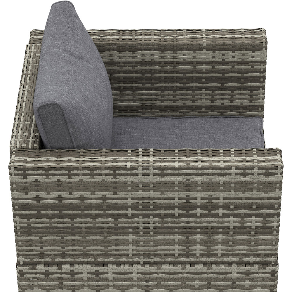 Outsunny Deep Grey Single Rattan Sofa Chair with Padded Cushion Image 3