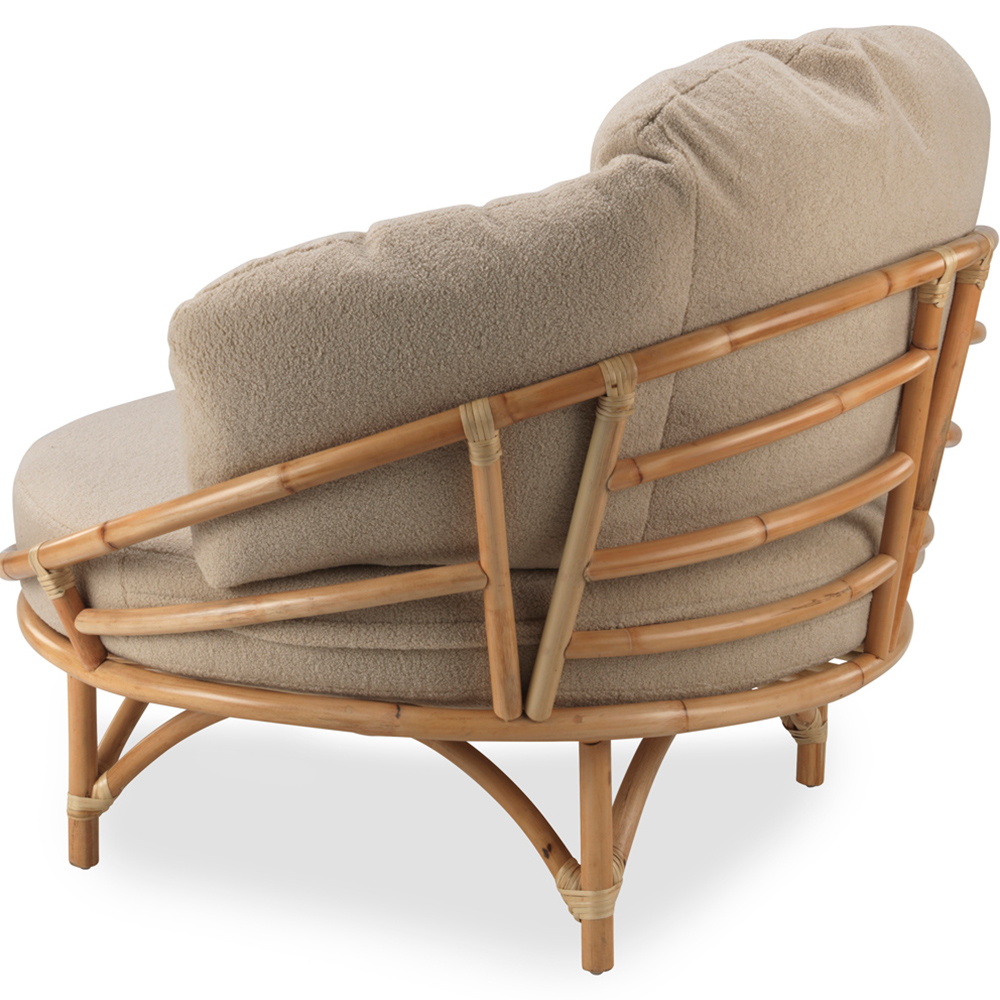 Desser Snug Cuddle Rattan Chair with Boucle Latte Cushion Image 3
