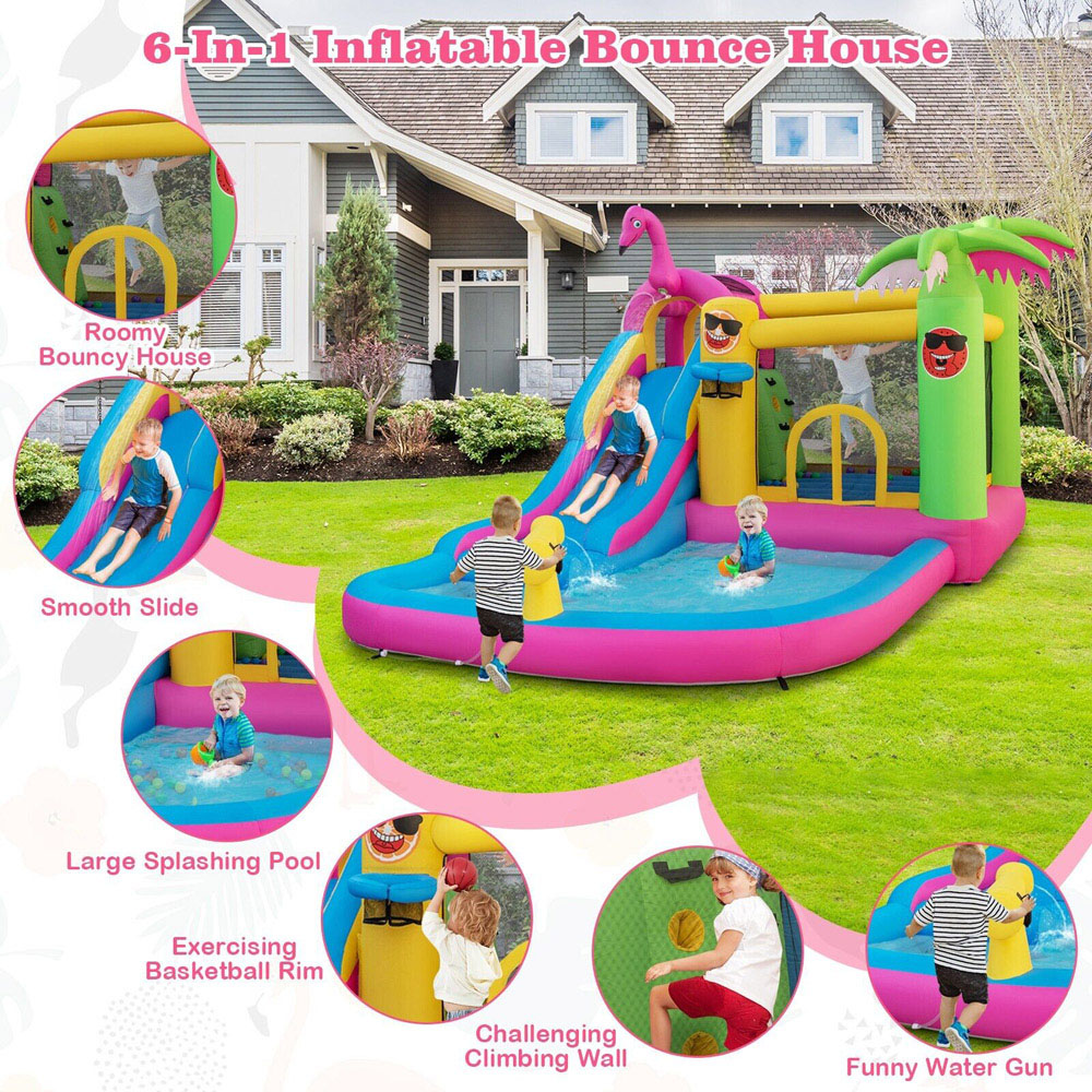 Costway Inflatable Water Slide Bouncy House with Air Blower 680W Image 7