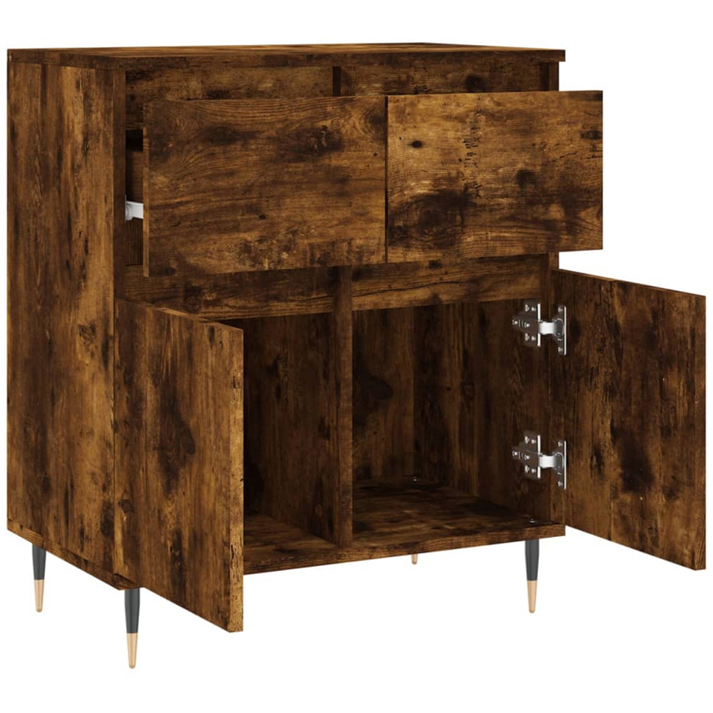 vidaXL 2 Door 2 Drawer Smoked Oak Sideboard Image 6