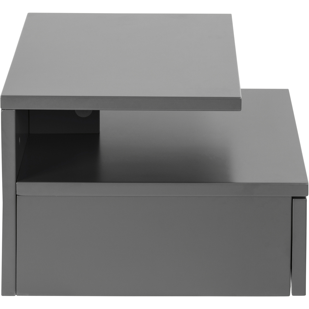 Florence Ashlan Single Drawer Grey Bedside Table Image 3