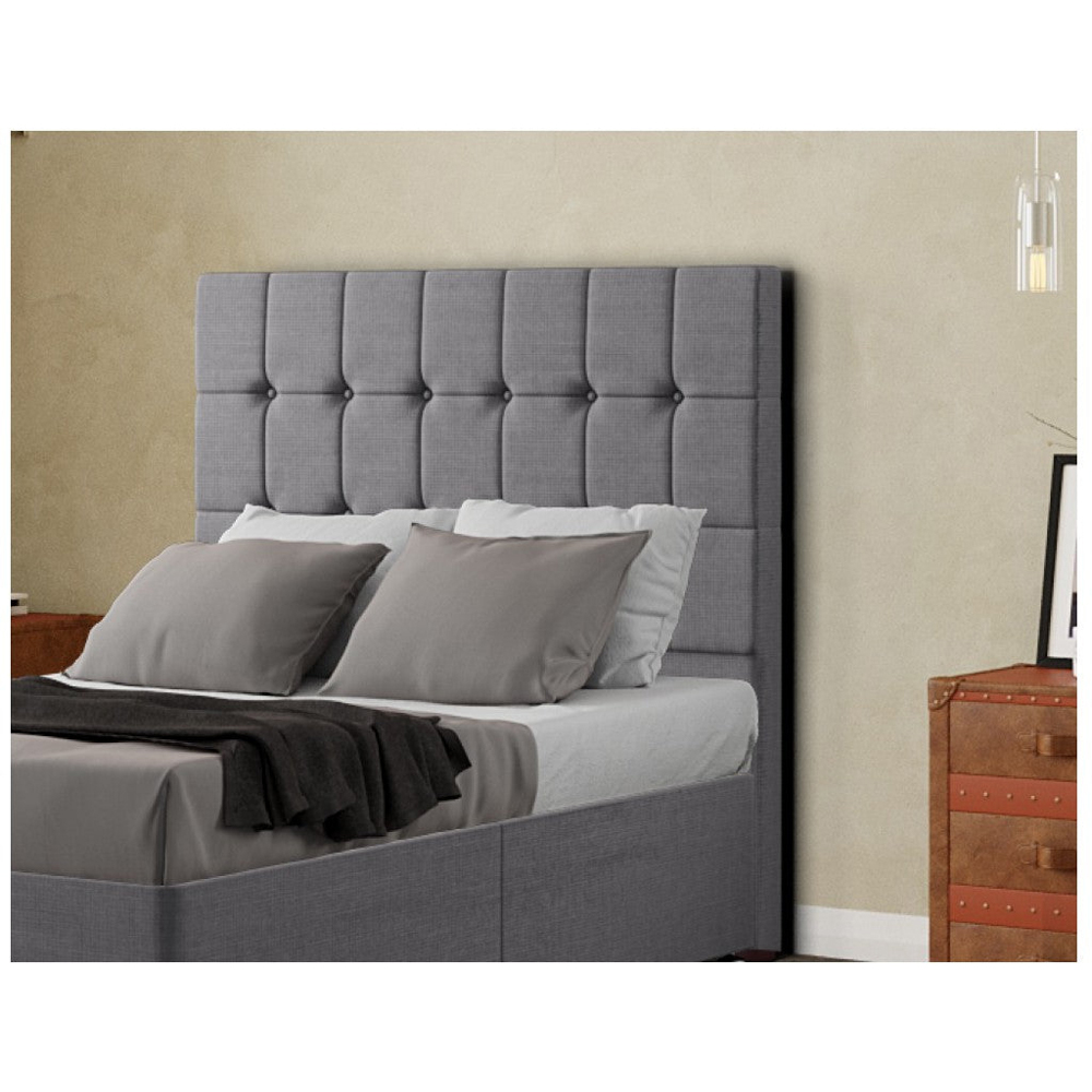 Eleganza Venezia King Size Grey Linen Floor Standing Headboard Image 4