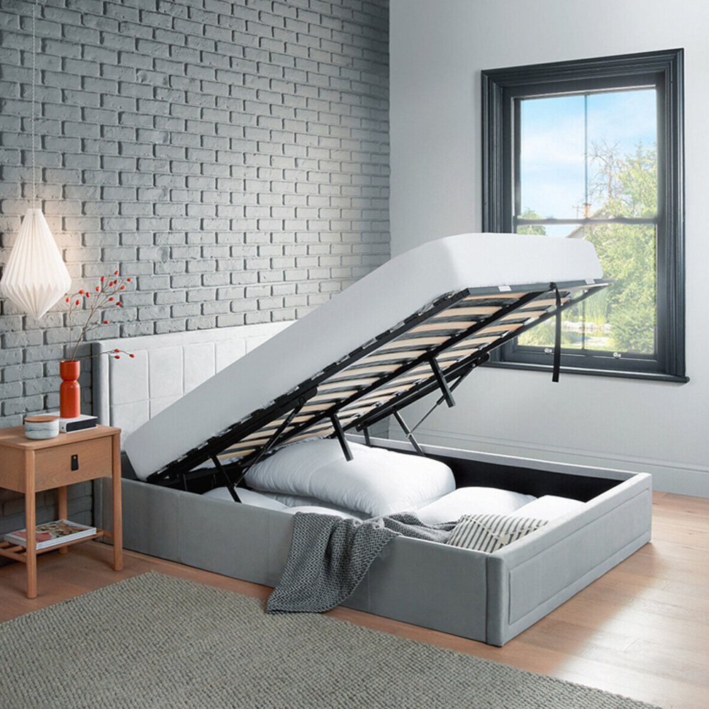 Home Treats Double Velvet Ottoman Bed Frame With Storage and Mattress Image 4