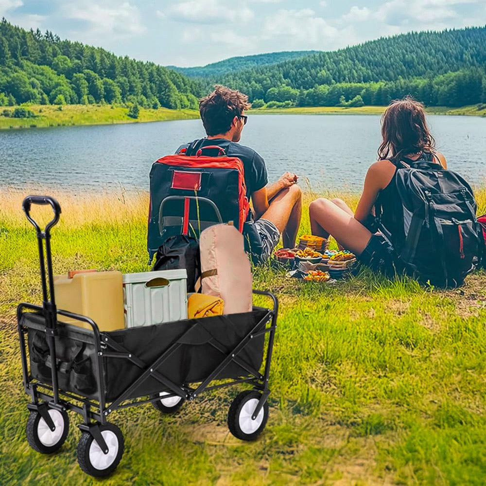 Alivio Black Heavy Duty Foldable Wagon Cart Trolley Image 5