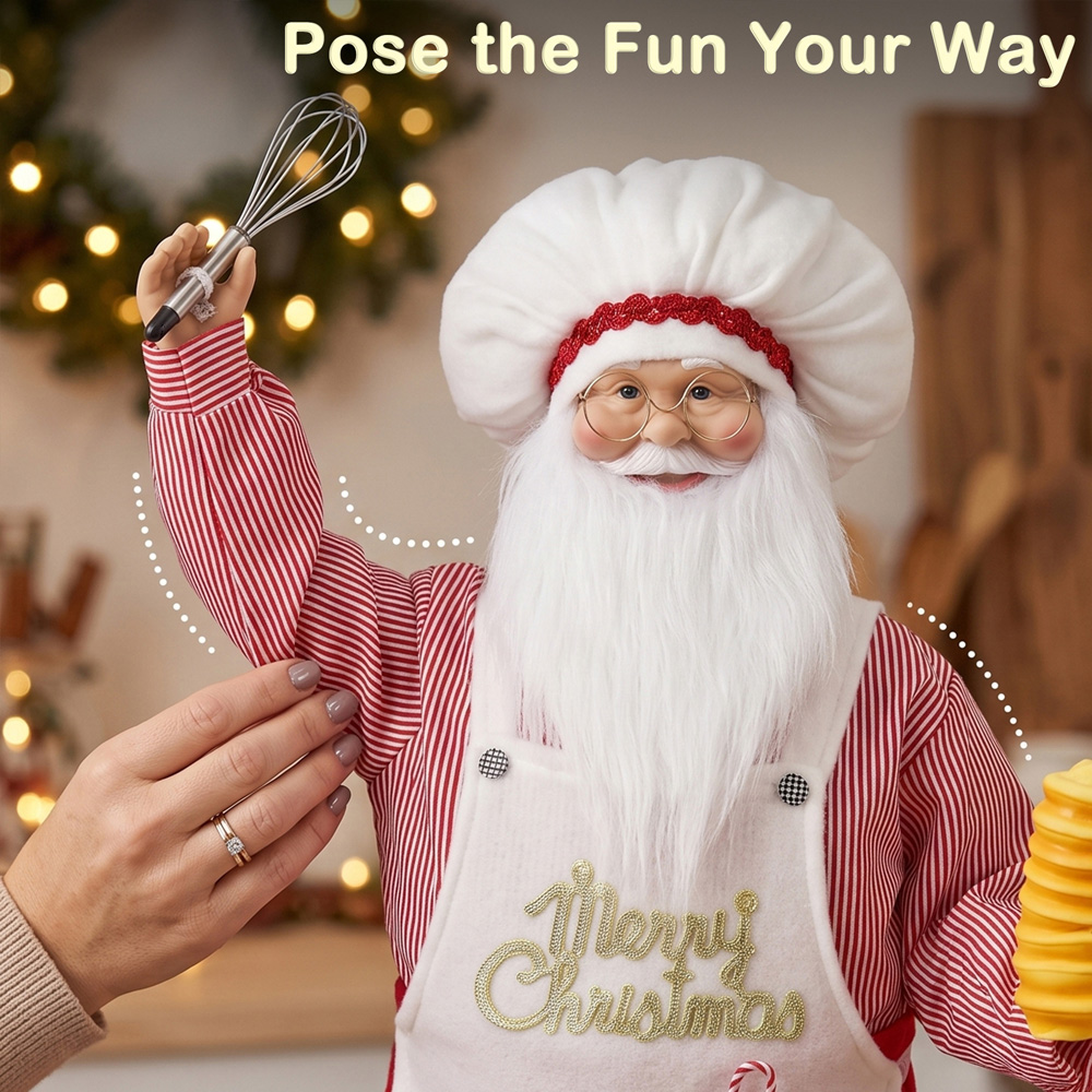 HOMCOM Singing and Cooking Santa Claus with Head Moving Christmas Decoration 4ft Image 6