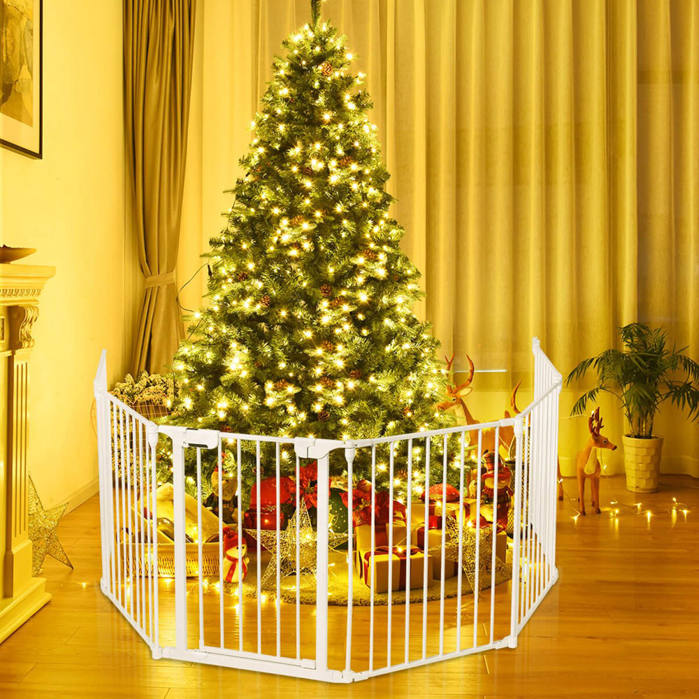 Costway White 8 Panel Metal Foldable Kids Playpen Image 3