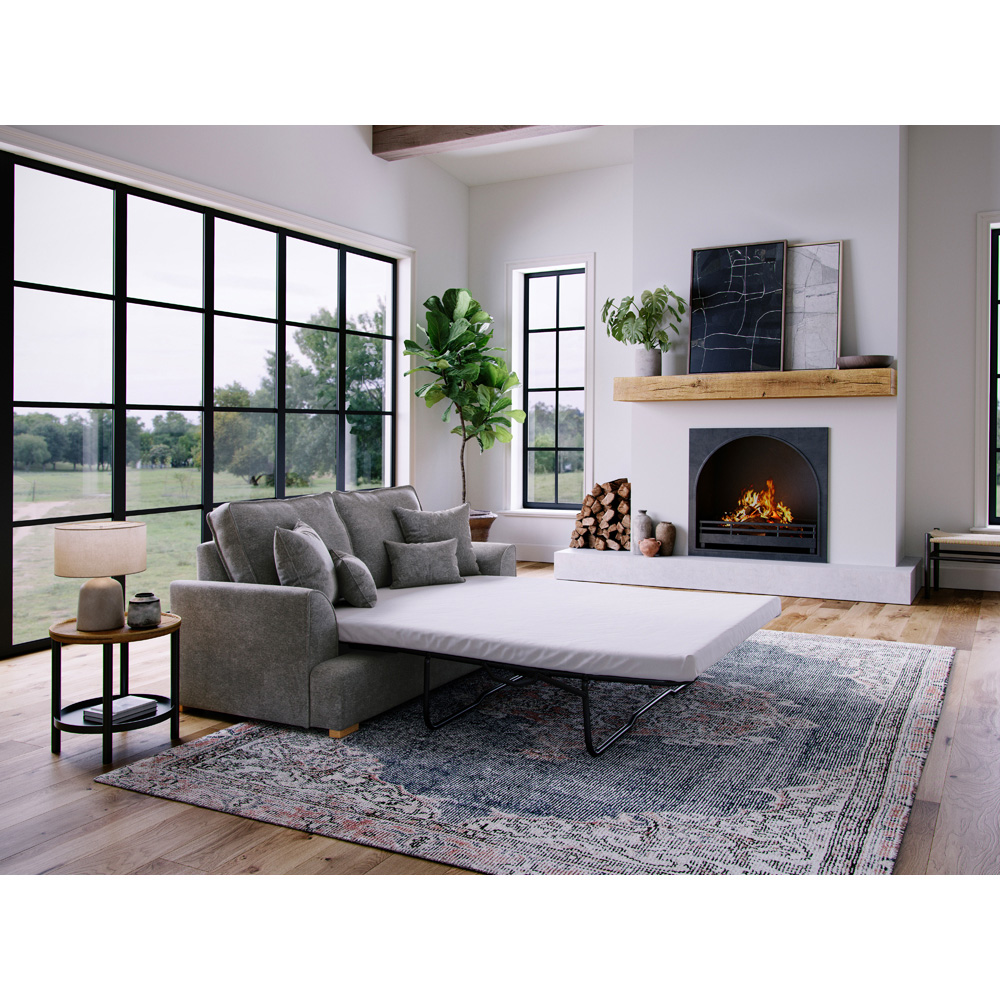 Alba City 2 Seater Steel Fabric Sofa Bed Image 8