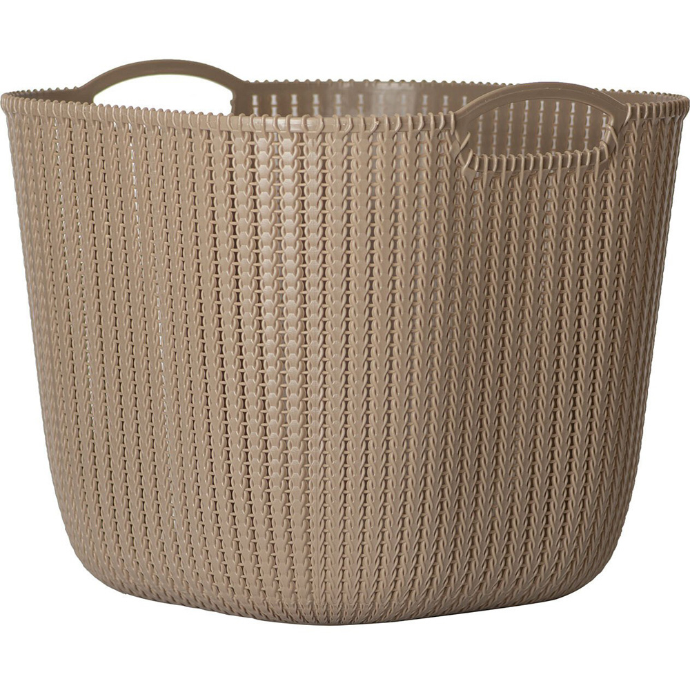 Square Knitting Basket - Brown / Large Image