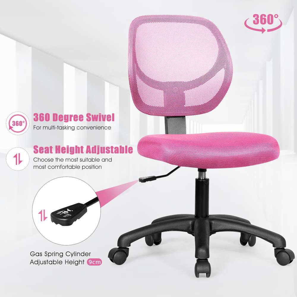 Costway Pink Kids Adjustable Swivel Office Chair Image 8