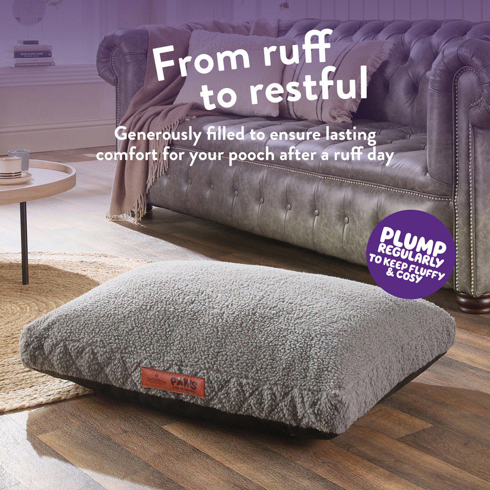 Slumberdown Medium Light Grey Sherpa Pet Bed Image 3