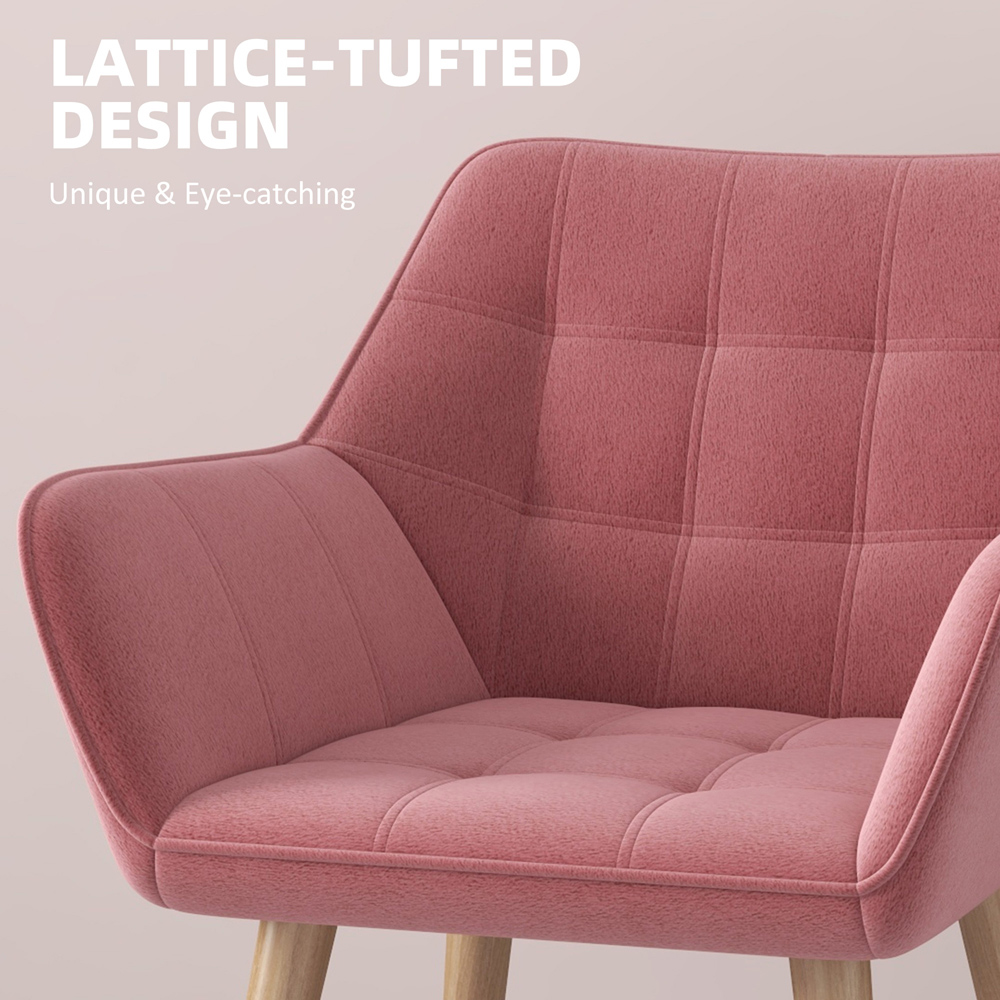 HOMCOM Pink Accent Armchair Image 6