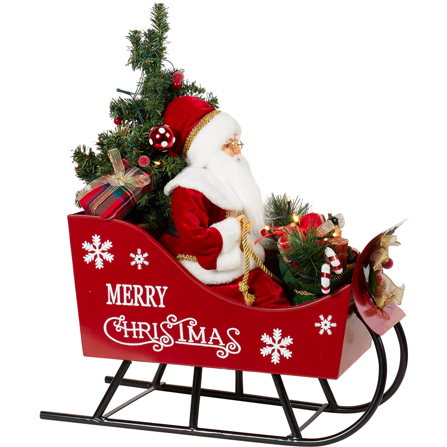 LED Musical Santa In Sleigh - Red Image 5
