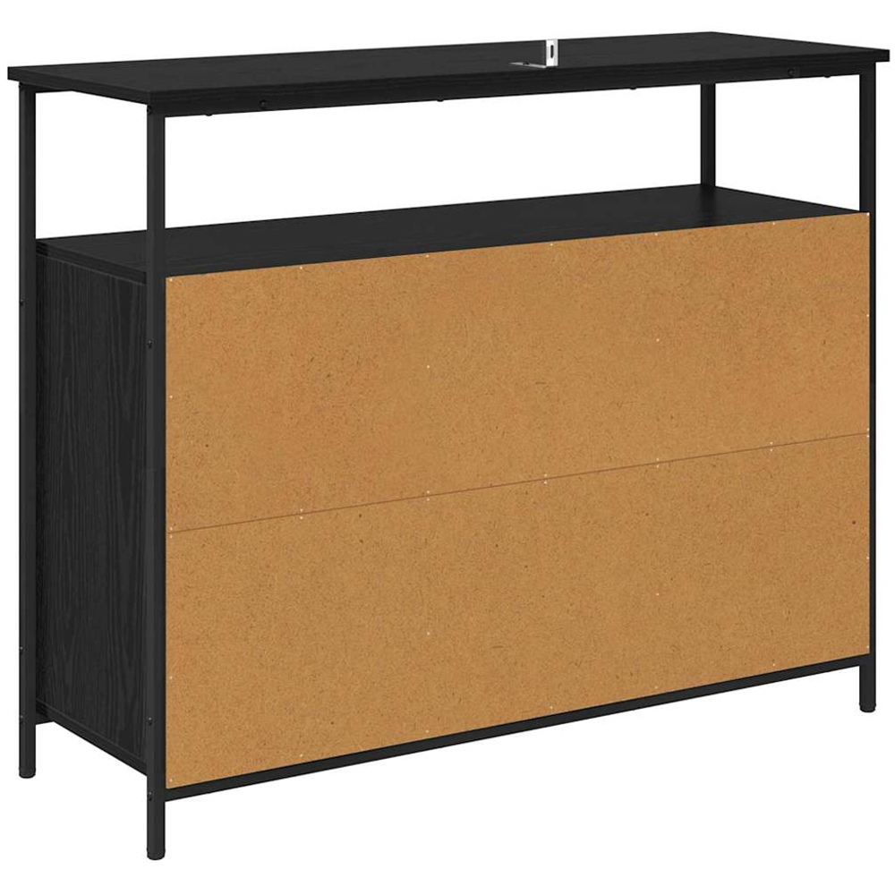 vidaXL 2 Glass Door 3 Shelf Black Oak Sideboard Image 7