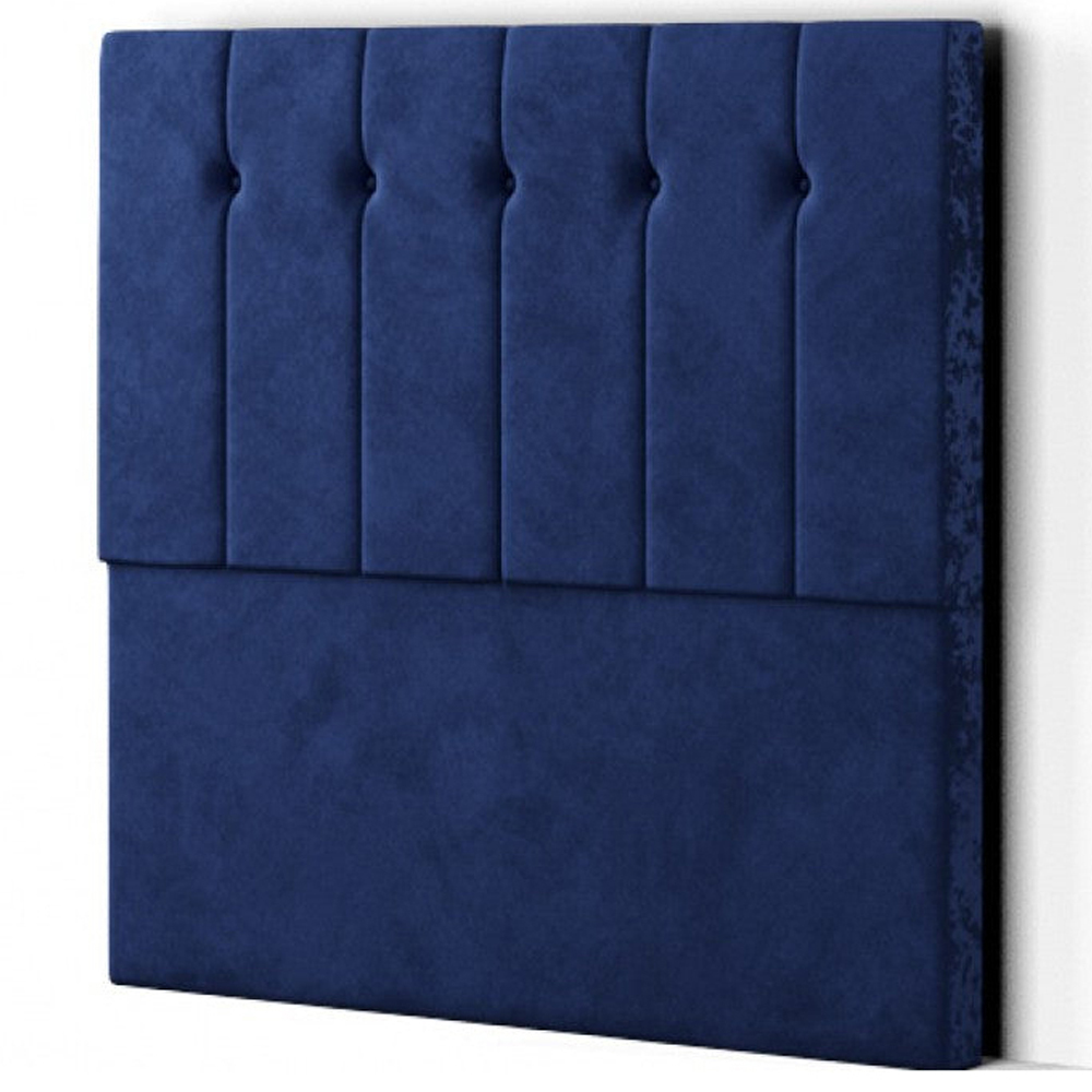 Eleganza Highland Small Double Navy Plush Floor Standing Headboard Image 2