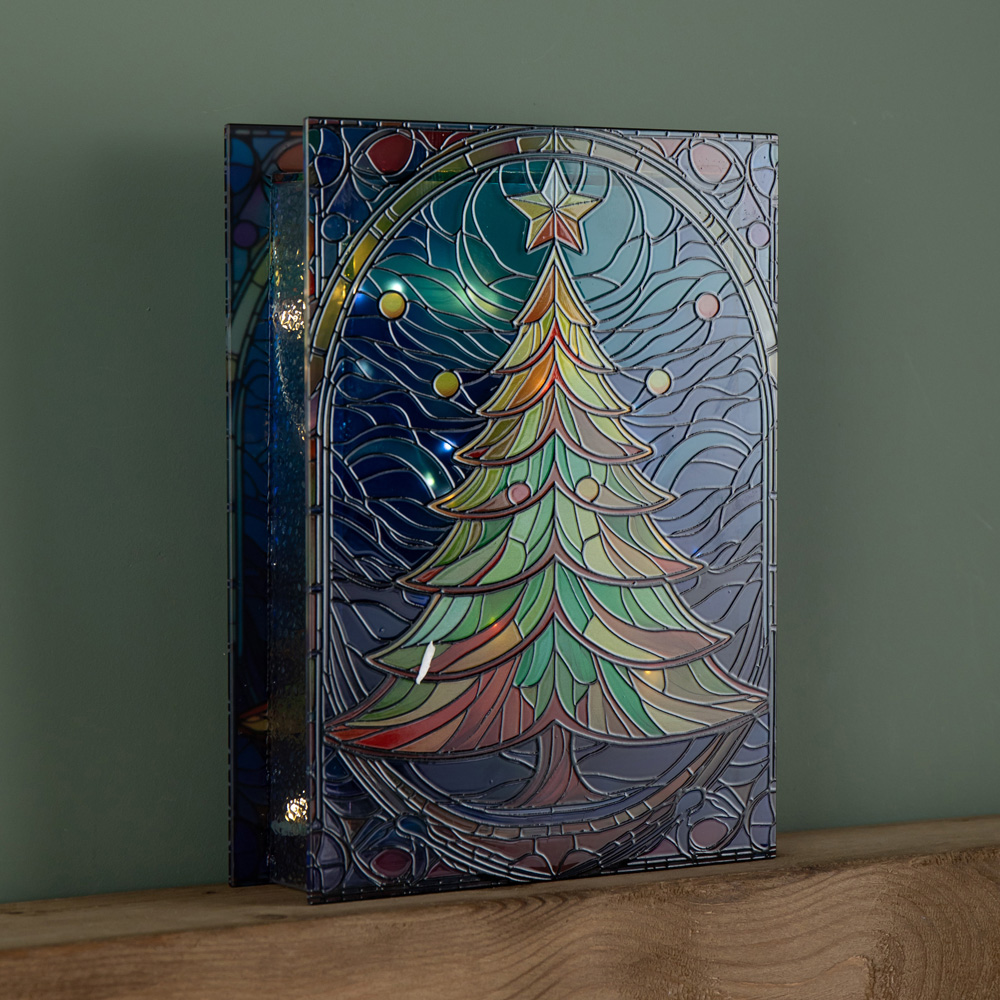 Samuel Alexander LED Stained Glass Christmas Tree Decoration 28cm Image 5