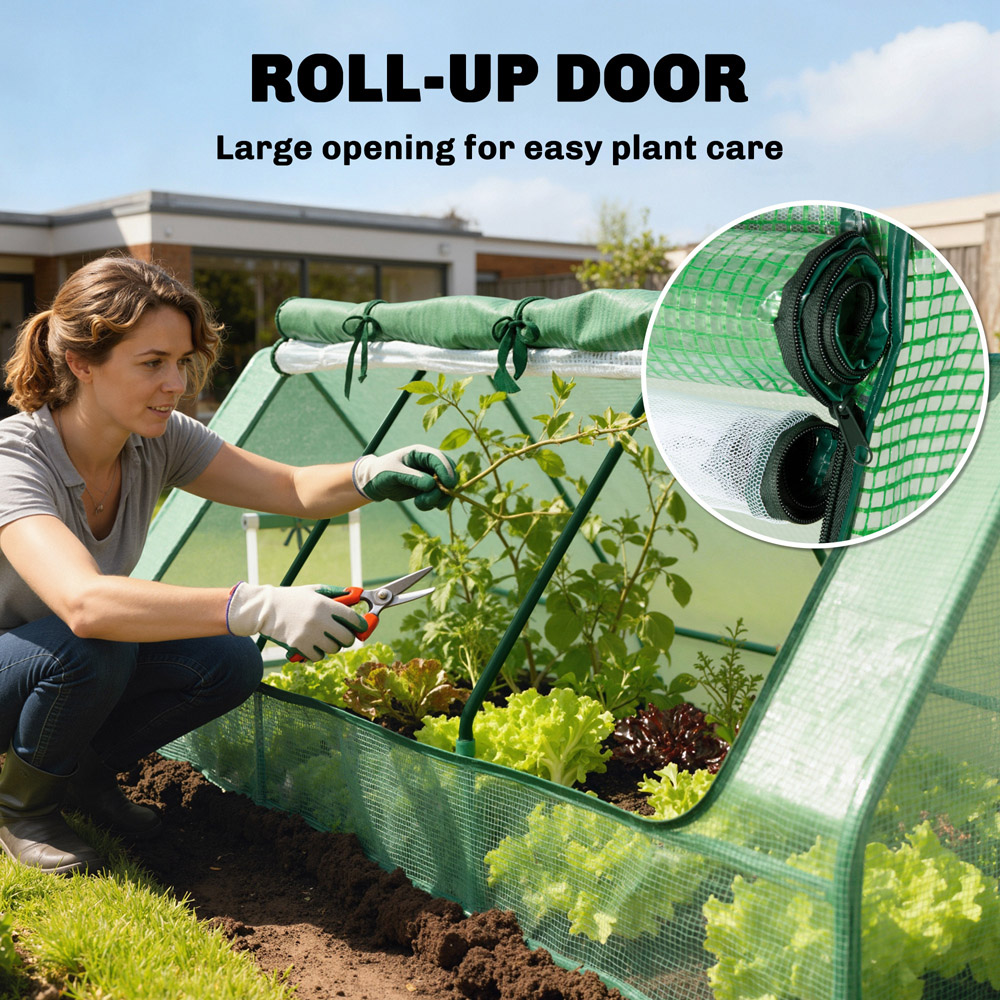Outsunny 3 x 7.9ft Green PE Cover Portable Small Polytunnel Greenhouse Image 6