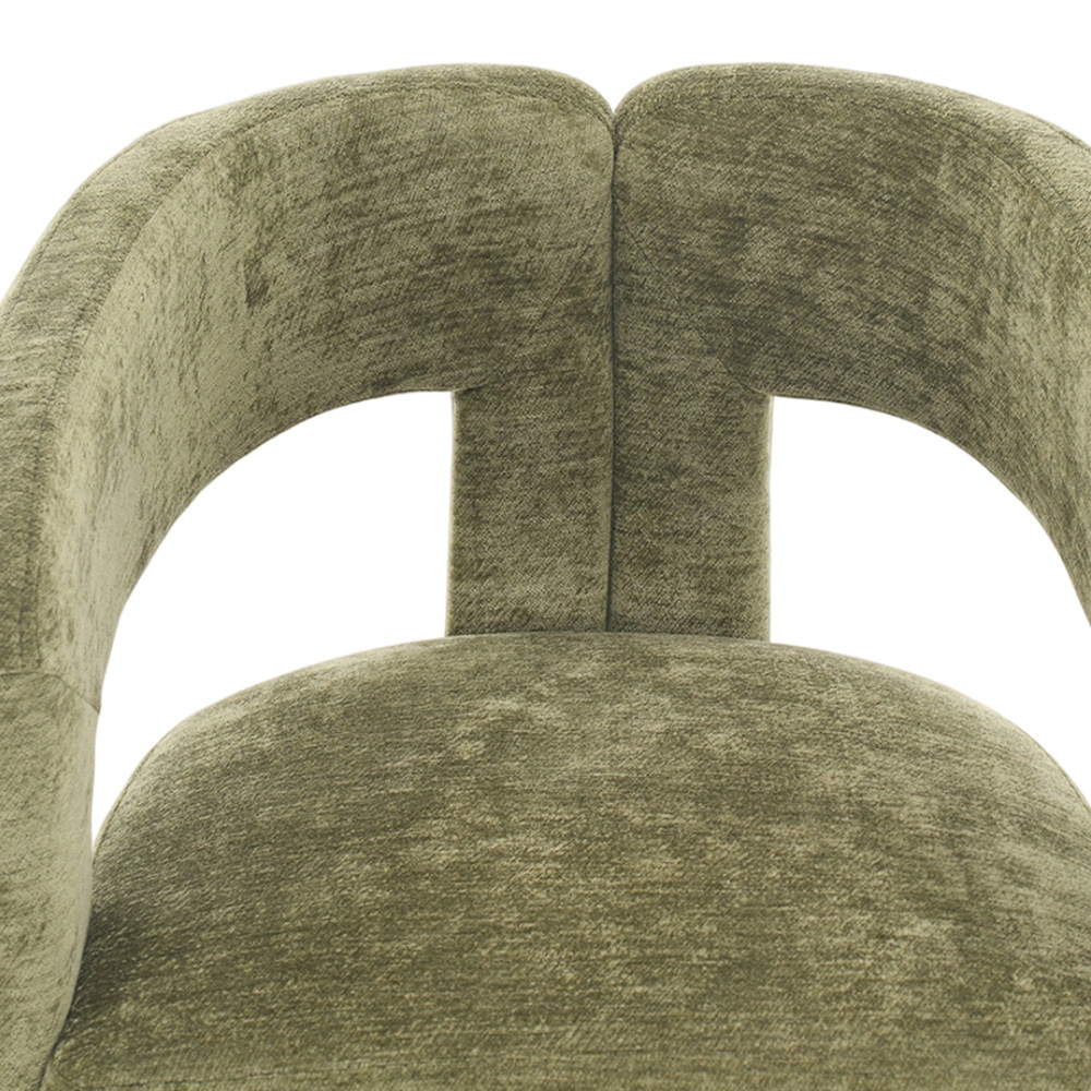 Living and Home Green Chenille Upholstered Accent Chair Image 4