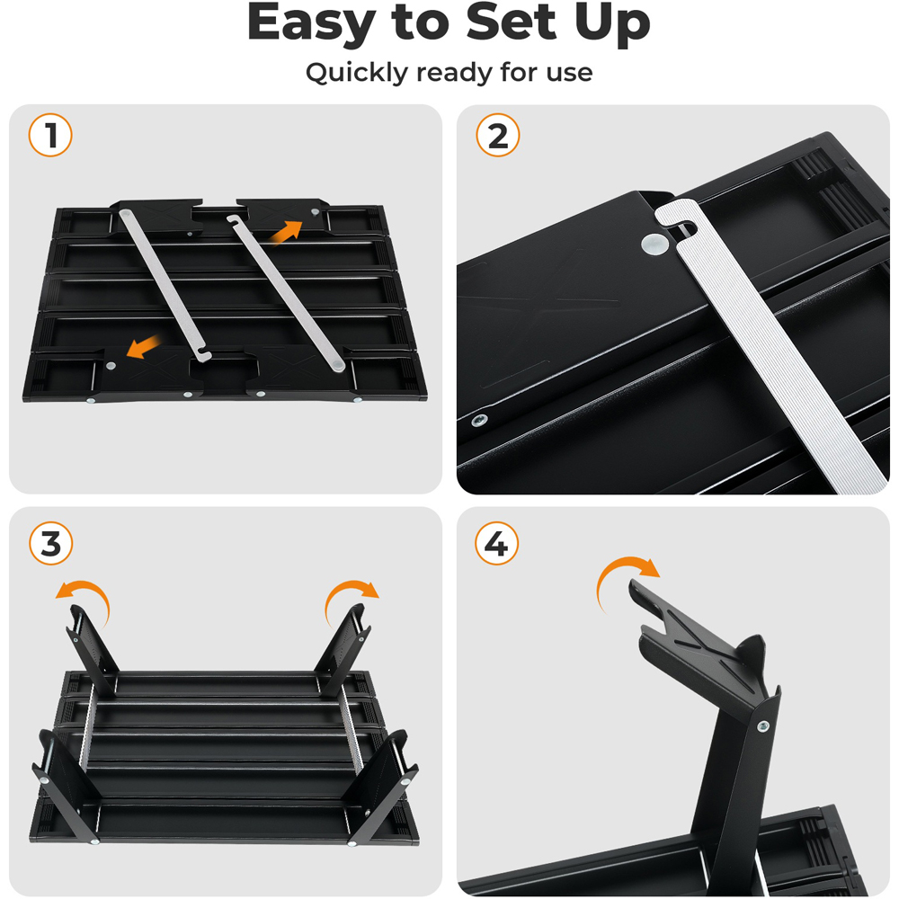 Levede Black Aluminium Foldable Camping Table Image 6