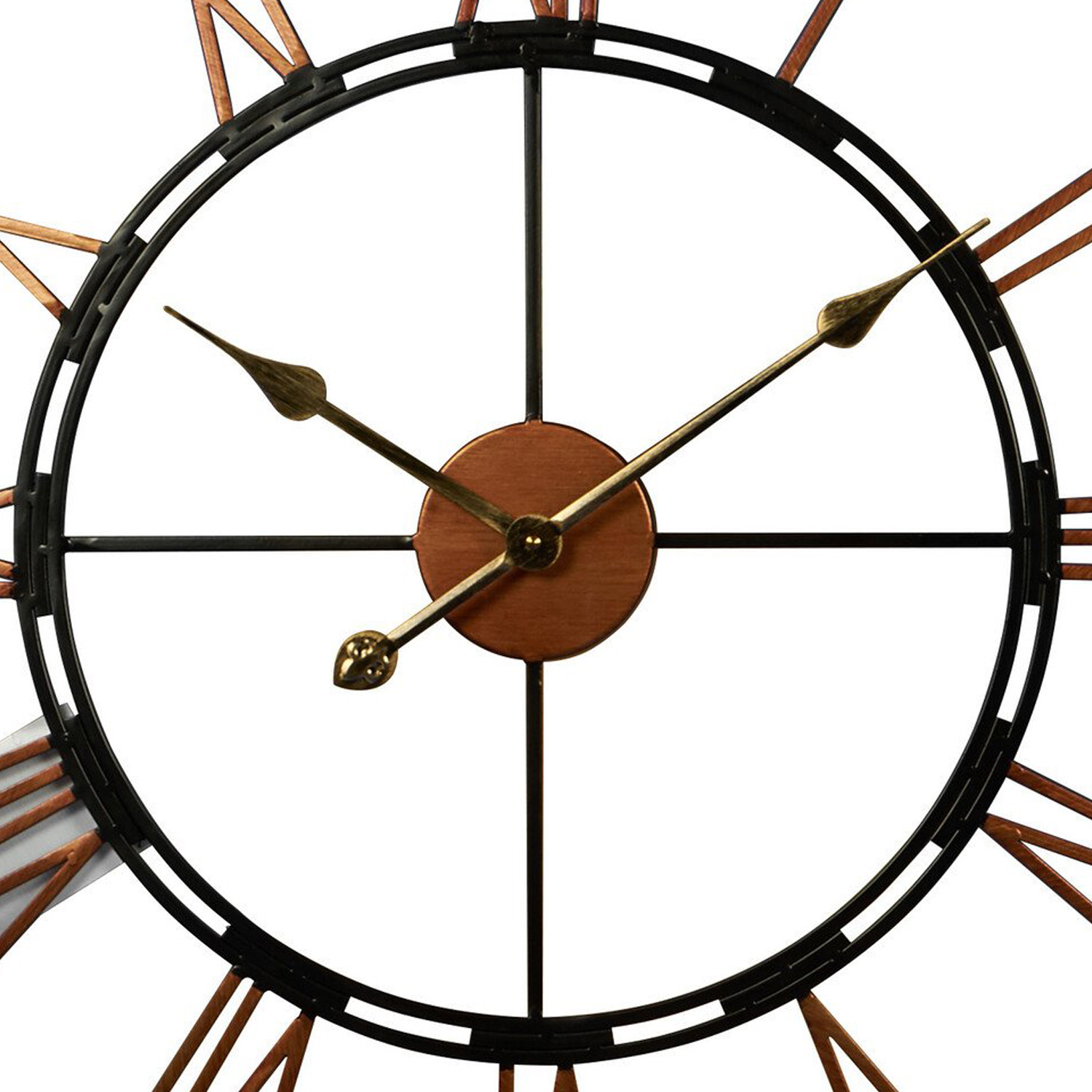 Black Iron Round Wall Clock 70cm Image 6