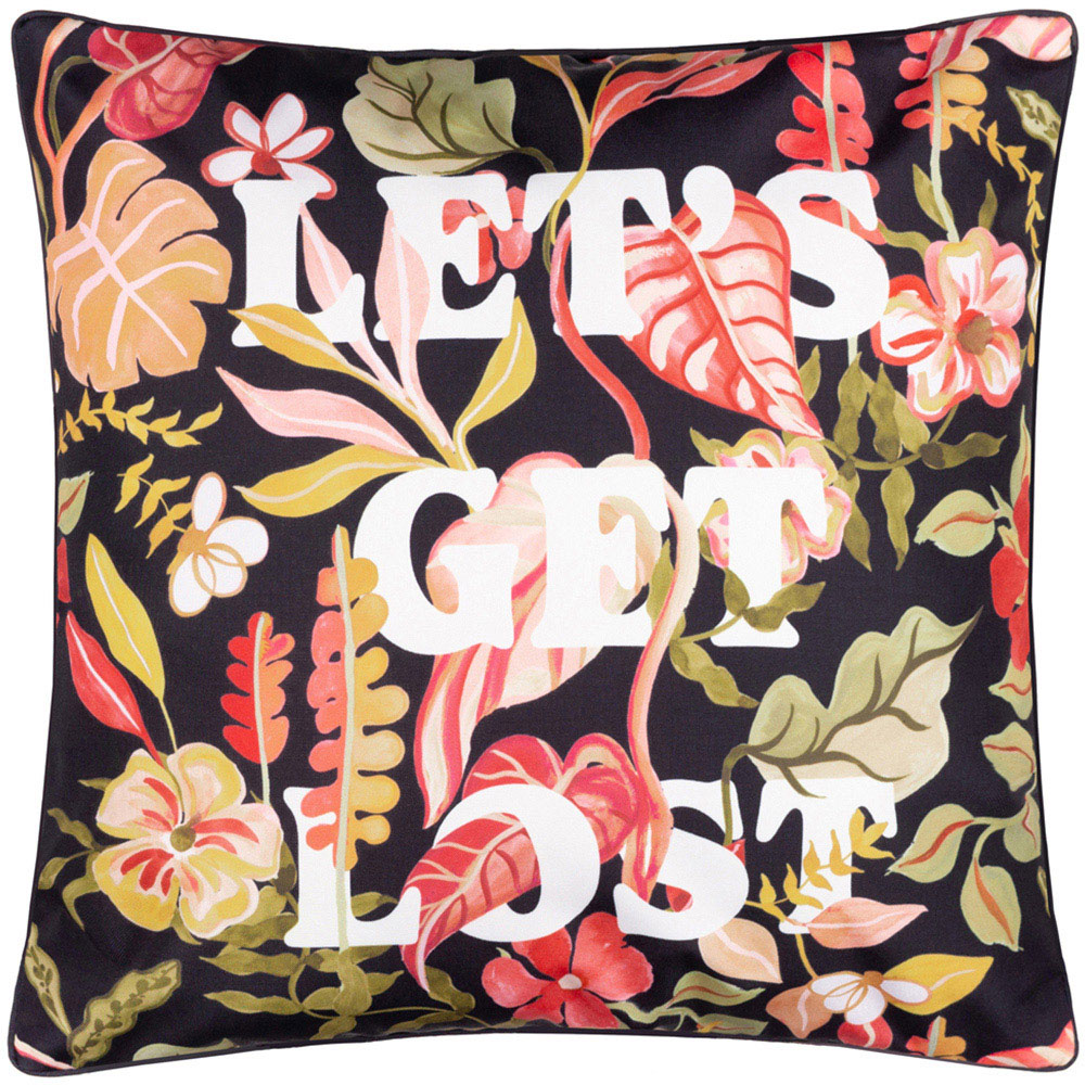 Furn Black Tropical Bloom Lost Reversible Cushion 45 x 45cm Image 1