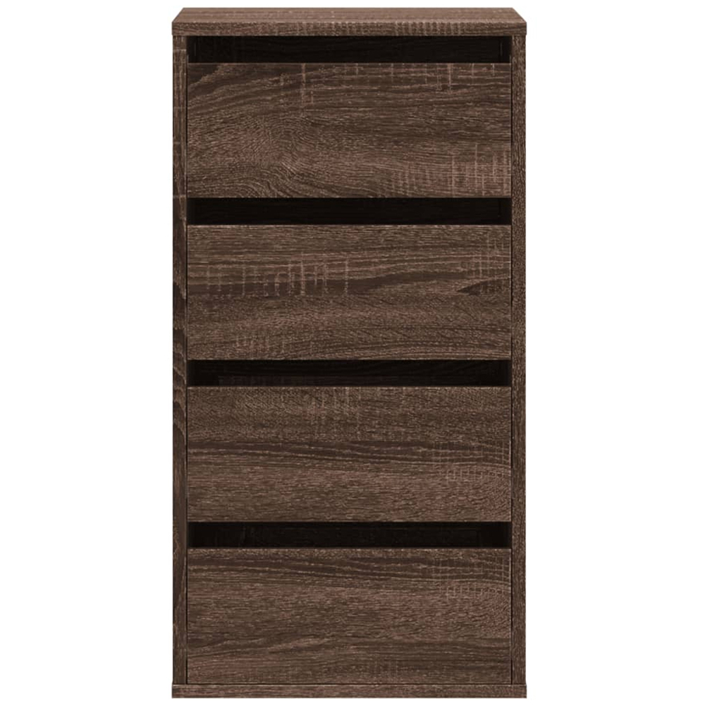 vidaXL 4 Drawer Brown Oak Wooden Chest of Drawers Image 3