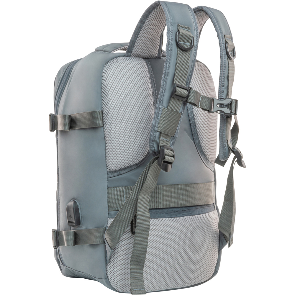 SA Products Grey Cabin Backpack with USB Port and Trolley Sleeve Image 4