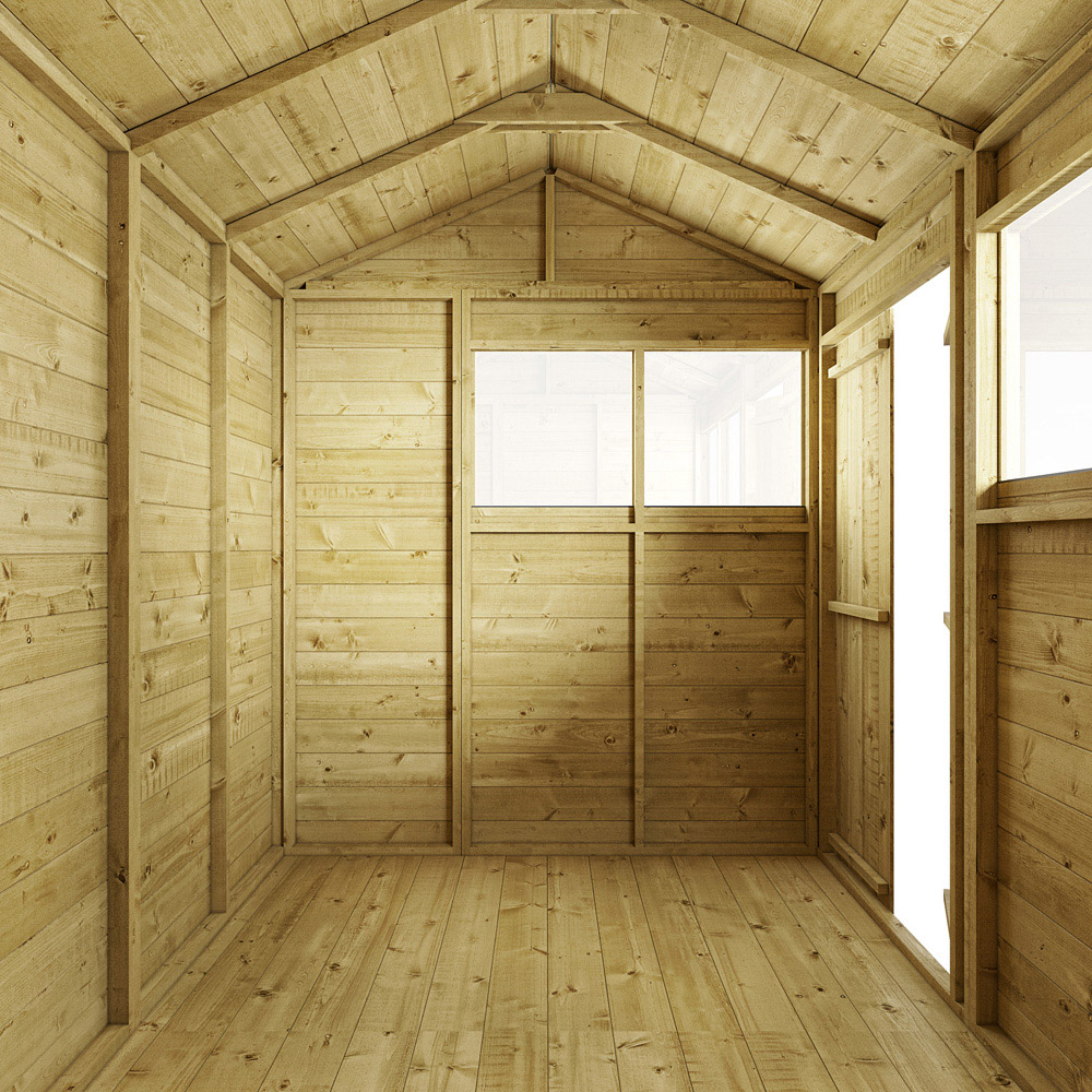 StoreMore 8 x 6ft Double Door Tongue and Groove Apex Shed with Window Image 3