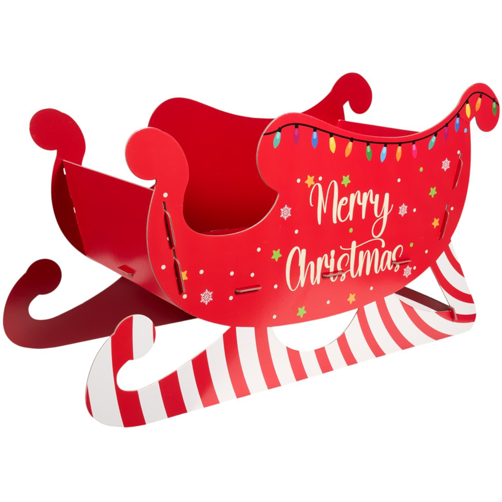 Large Candy Cane Sleigh Hamper Kit Red Image 2